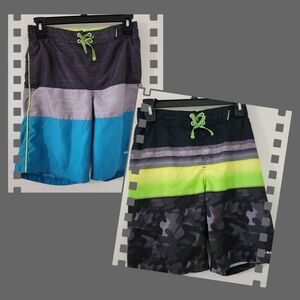 2 Boys Swim Shorts Size L 14/16